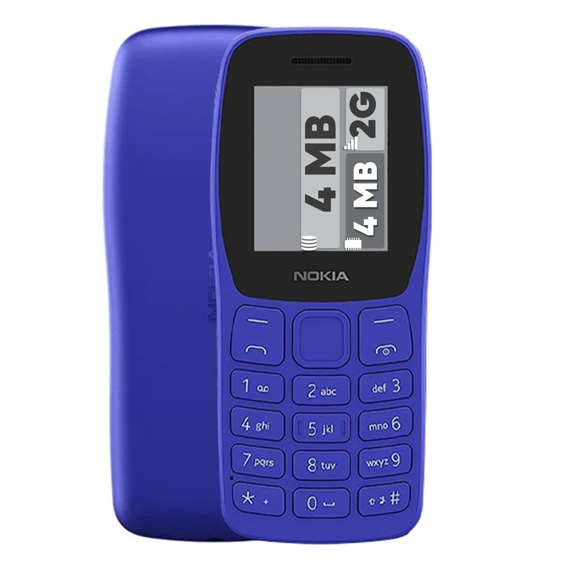 گوشی موبایل نوکیا Nokia 105 2022 دو سیم کارت | ظرفیت 4 مگابایت رم 4 مگابایت | چین